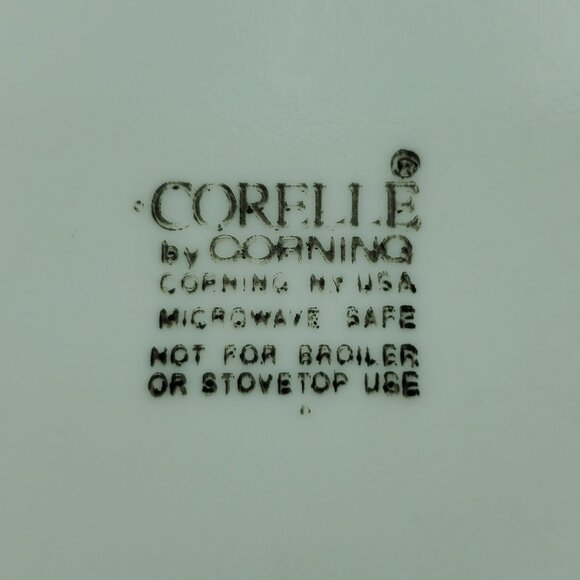 Corelle Cornsilk Dinner Plates Corning Blue Flowers Bands Leaves Plates - Picture 5 of 6